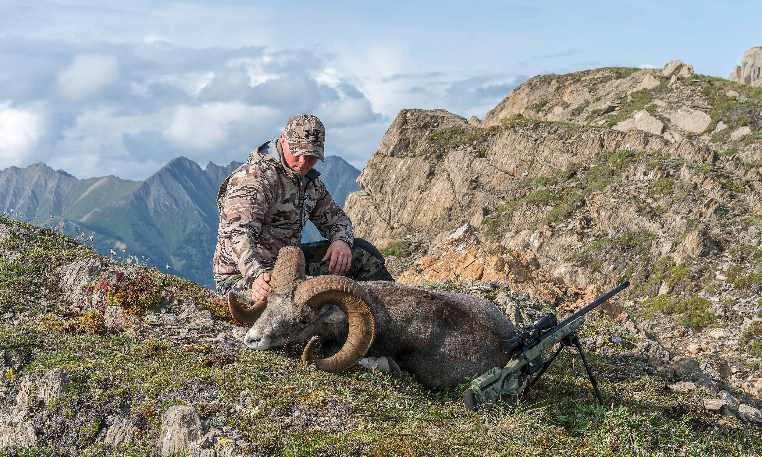 Hunter looking at his ram
